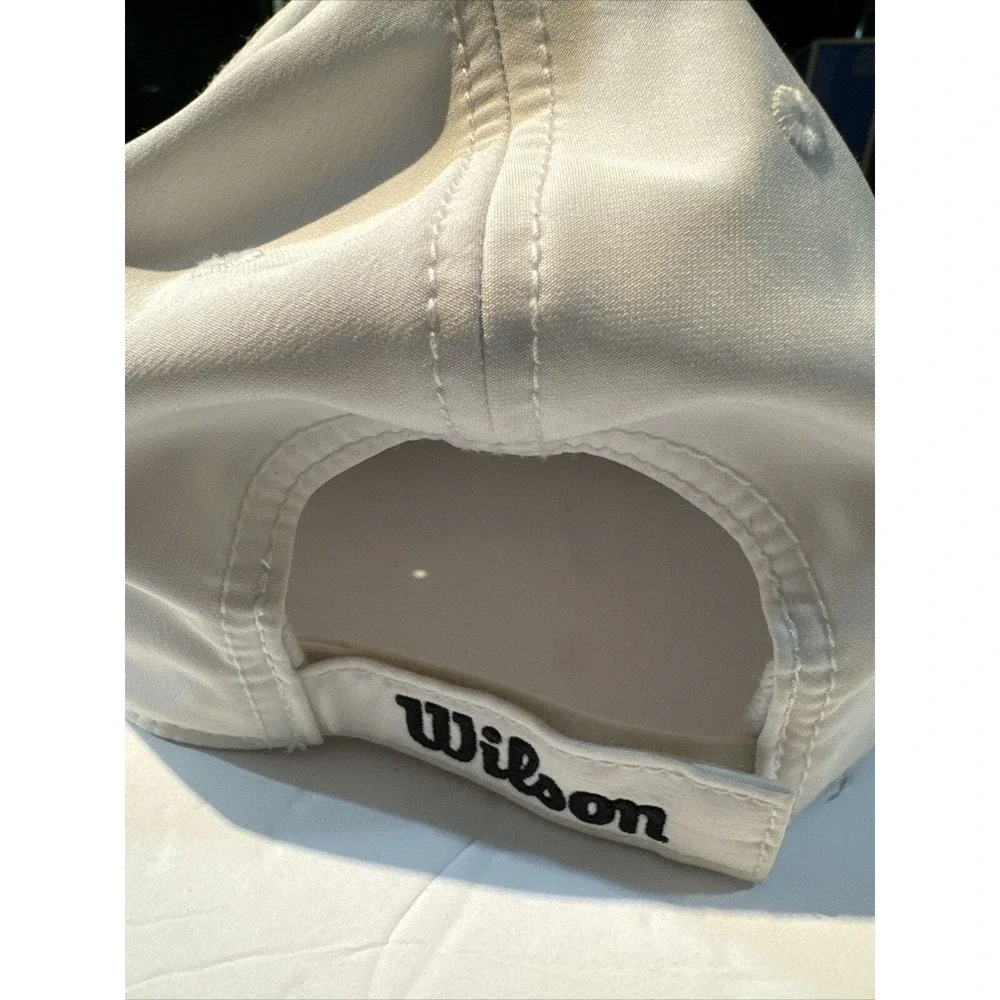 White Wilson Unisex Adjustable Golf Hat Cap Black Logo 97% Polyester‎